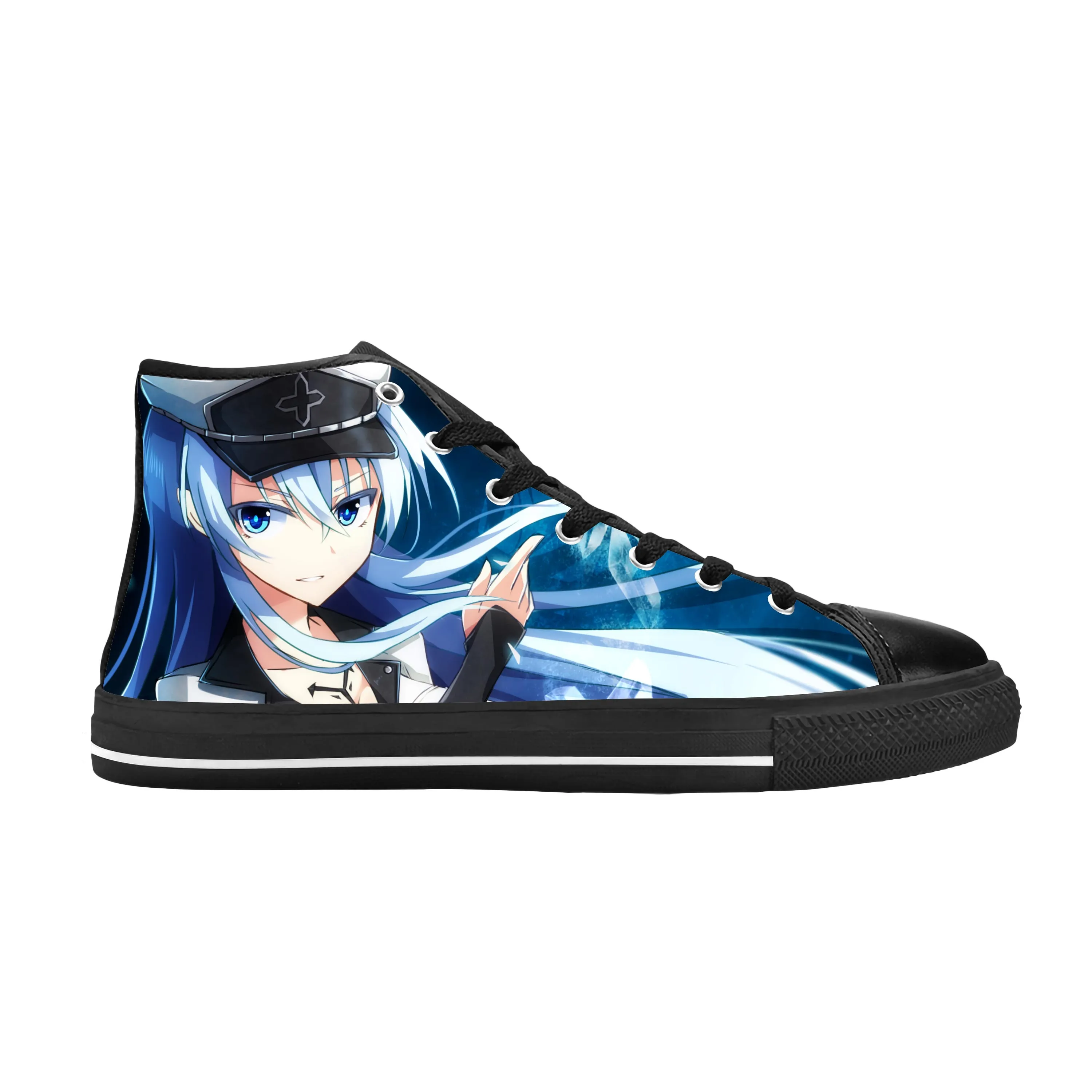 Japanese Anime Manga Comic Akame Ga KILL Esdeath Casual Cloth Shoes High Top Comfortable Breathable 3D Print Men Women Sneakers