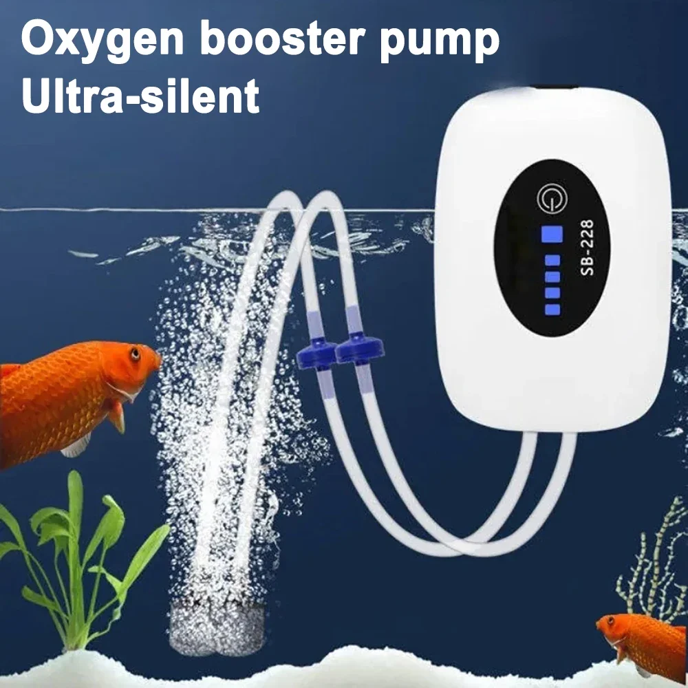 Sb-238 EU Aquarium Oxygen Pump Compressor Fish Tank USB Rechargeable Small Portable Exhaust Ultra-quiet Indoor Outdoor Fishing