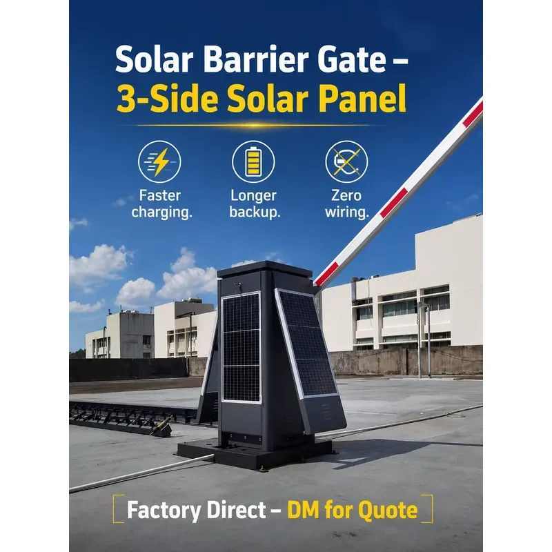 Automatic Parking Lot Energy-Saving Solar Powered Metal Boom Barrier Remote Control Battery Power Barrier Gate System