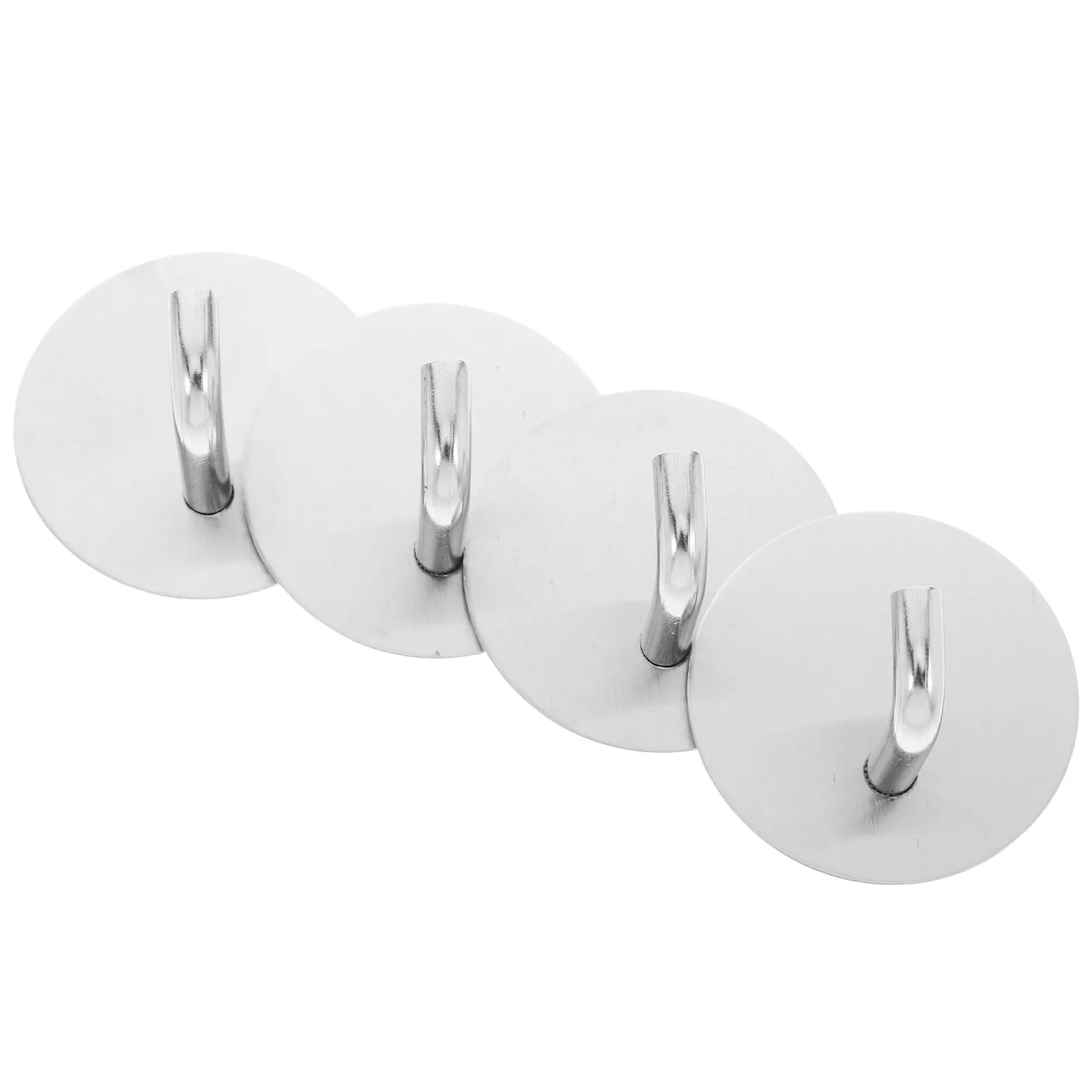 4Pcs Stainless Steel Hooks Stick on Wall Hooks Adhesive Towel Hanger for Bathroom Kitchen Smooth Surfaces No Drilling Required