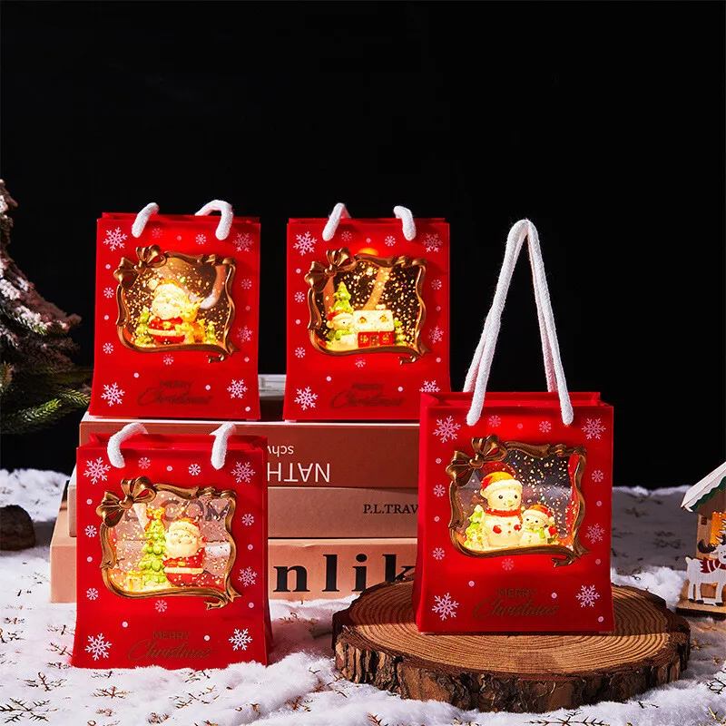 For Christmas Gift Bag Snowman Crystal Ball Music Box, Music Box Christmas Gift