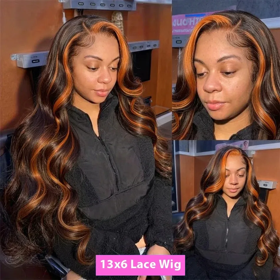 250% 13X6 HD Lace Brazilian 32 Inch Ombre Highlight 13x4 Lace Front Wig Human Hair 1B/4 Black Brown Body Wave Wigs For Women 4X4 5X5 Glueless Wig Human Hair view 8