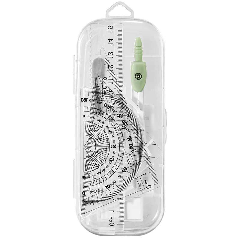 Metal Compass Set for Students Exams Geometry Math Class Drawing Tools Ruler Kit High Quality Educational School Supplies