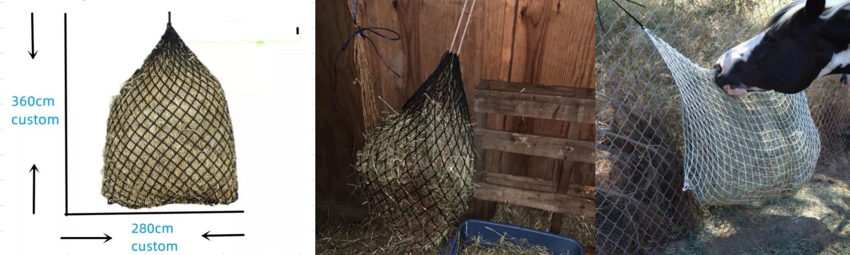 Square Small Hole Slow Feed Hay Net Eco Equine Horse Feeding Mesh