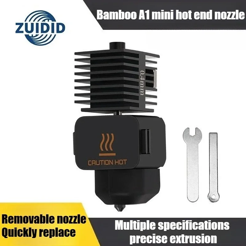 

ZUIDID 3D Printer Accessories Hotend Kit For Bambu Lab A1 With 0.2/0.4/0.6/0.8mm Hardened Steel Or Stainless Steel Nozzle