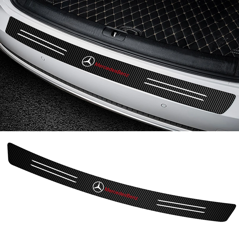 Carbon Fiber Car Trunk Rear Bumper Protection Sticker For Mercedes Benz W203 W204 W20 AMG W211 W212 W213 GLC GLA GLB GLE GLK CLA