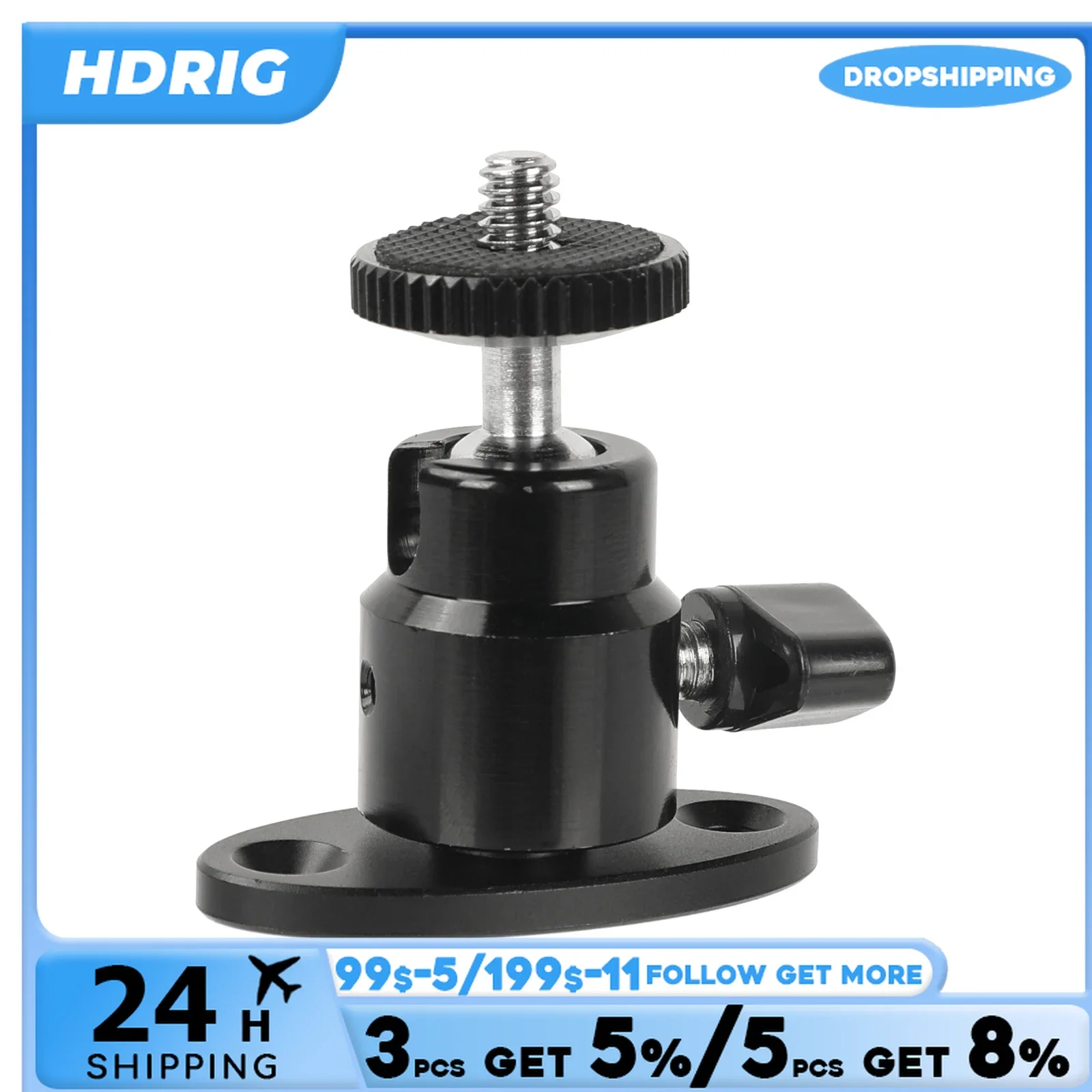 HDRIG Wall Mount Bracket Installation Monitor Holder Secure Rotary With 1/4