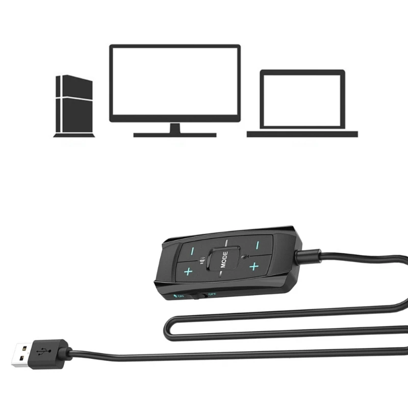 External Sound Card USB with Virtual 7.1 Surround for Gaming Headsets Control