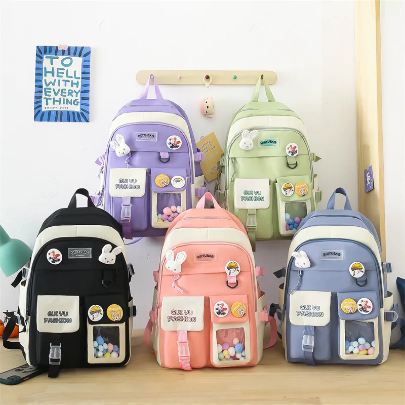 Imagem -04 - Novos Conjuntos de Moda Mochila Escolar das Crianças Bonito para Mulheres Bagpack Bookbag Portátil Bolsa para Adolescentes Meninas Estudantes Mochila Peças