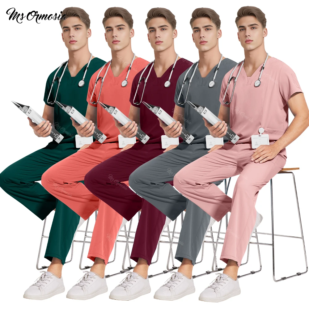 

Wholesale Medical Supplies Operating Room Scrub Set Medical Uniform Hospital Working Clothes Nurse Surgery Top Pant Lab Workwear