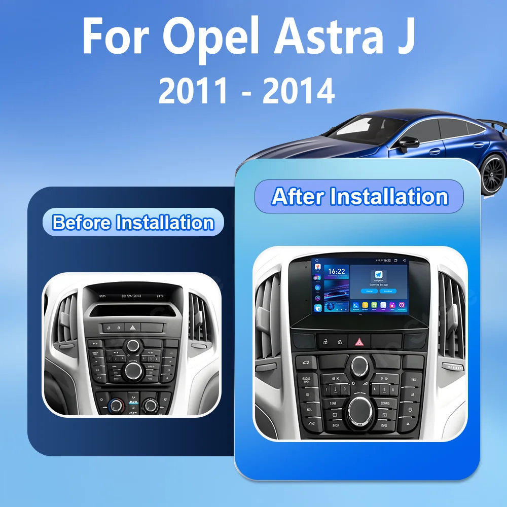 Android 16 Car Radio For Opel Astra J 2011 2012 2013 2014 Auto Multimedia Player CarPlay GPS Navigation High-Performance CPU 4G