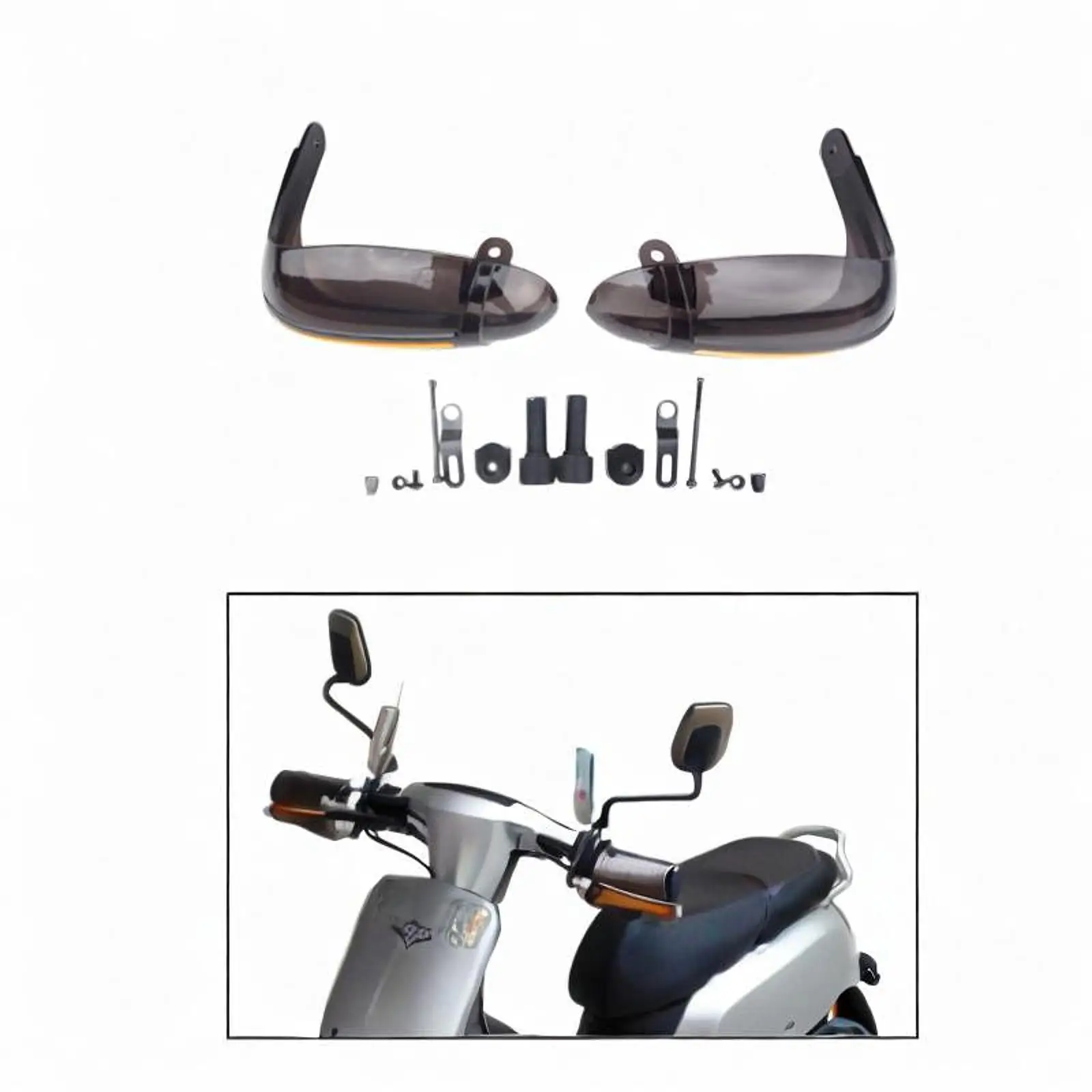 

2Pcs Motorcycle Handlebar Mitts with Reflective Strips Motocross Curved Design Easy to Use Wind Protector Motorcycle Handguards