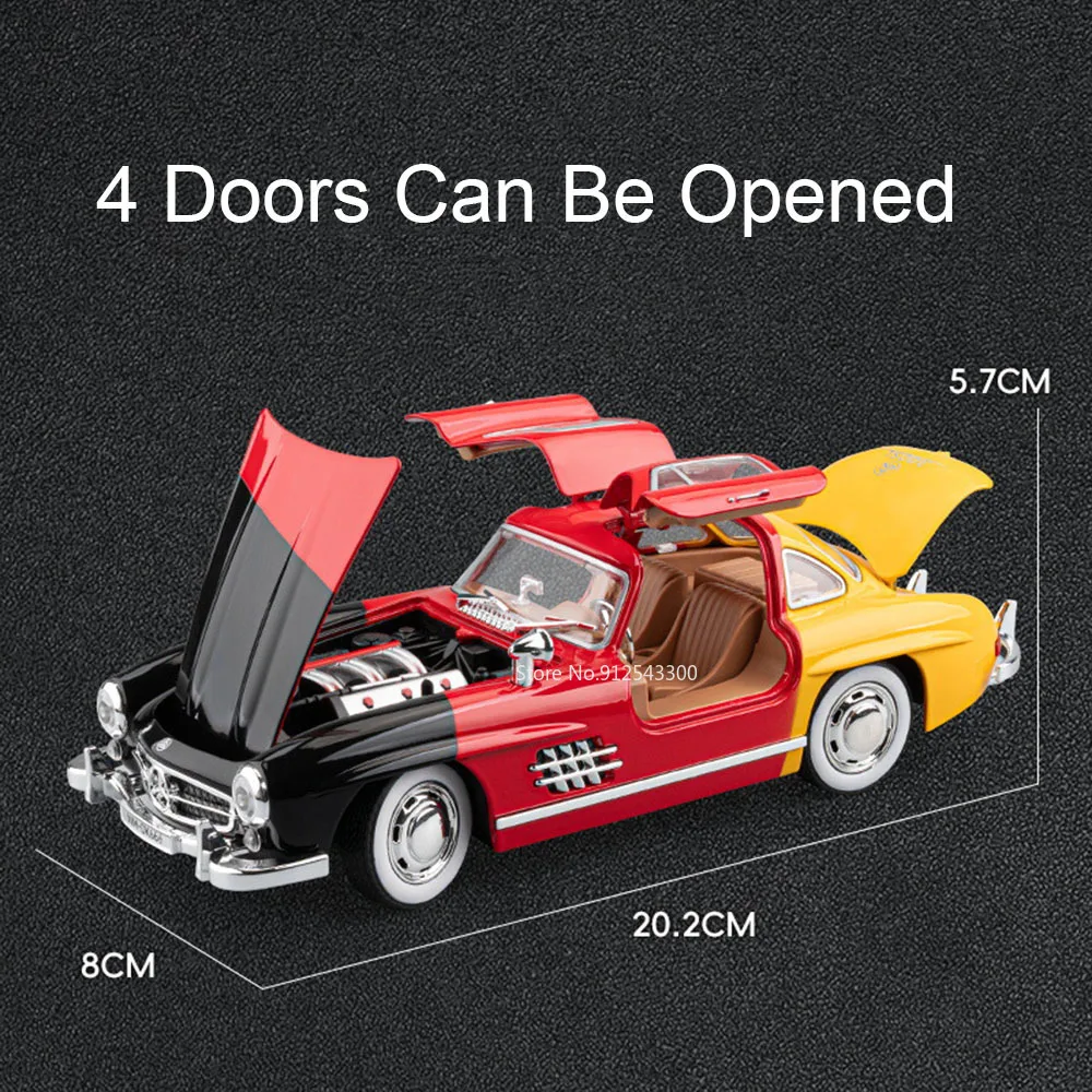 Modèle de voiture Pagani Huayra 1:22 300SL, jouet, ailes de mouette, portes ouvertes, lumière musicale, supercar Miniature, modèles de haute Simulation