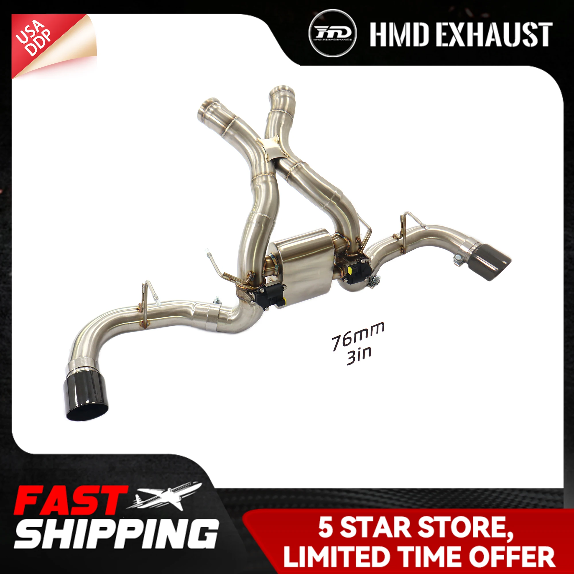 

HMD Catback для выхлопной системы McLaren 570S SS304 Поддержка настройки Звуки хороший глушитель с электронным клапаном ﻿