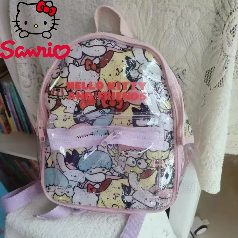 

Hello Kitty, новый детский прозрачный рюкзак с пайетками, детский рюкзак с героями мультфильмов, модный тренд, детская школьная сумка