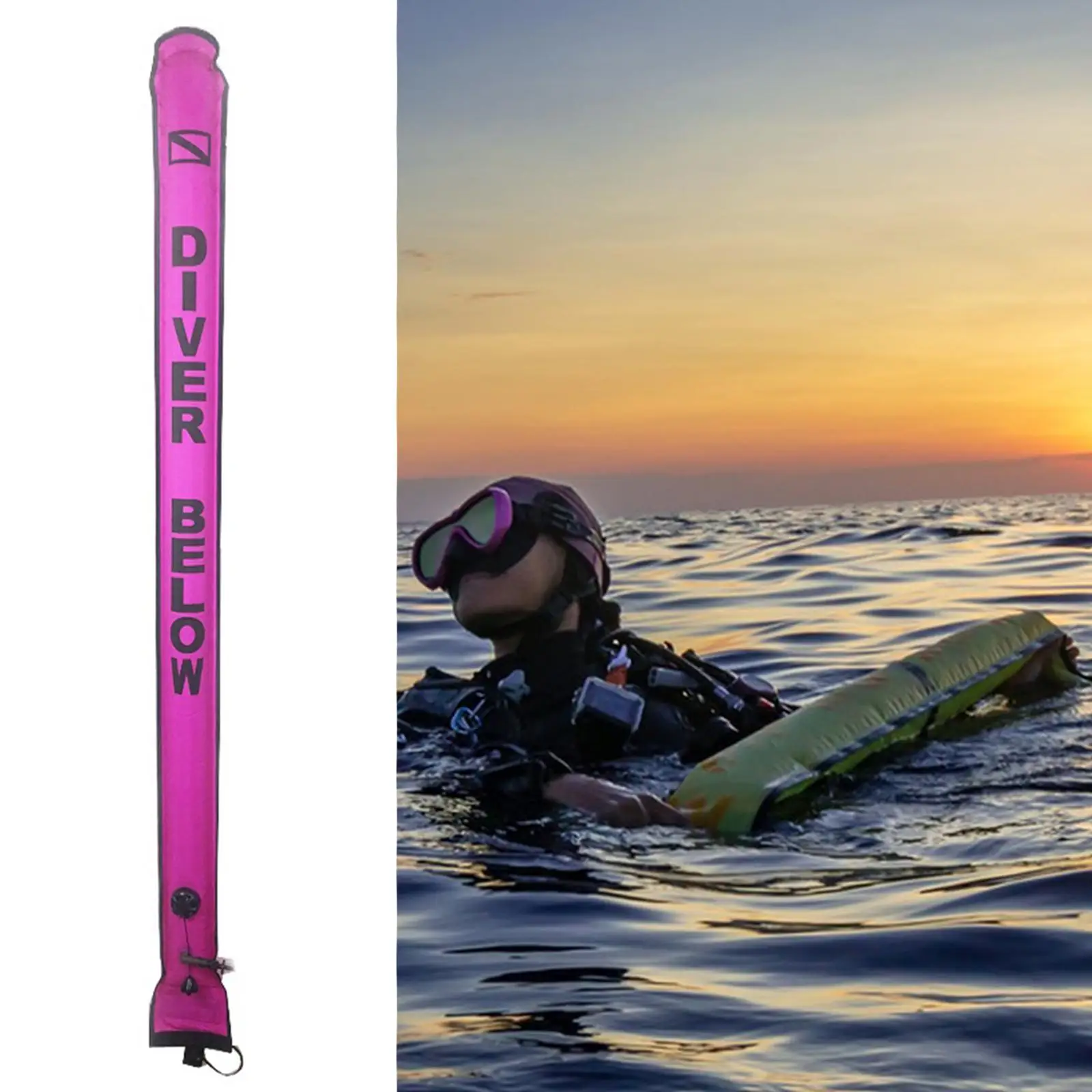 

Diving Surface Marker Buoy Lightweight Highly Visible Scuba Diving Smb