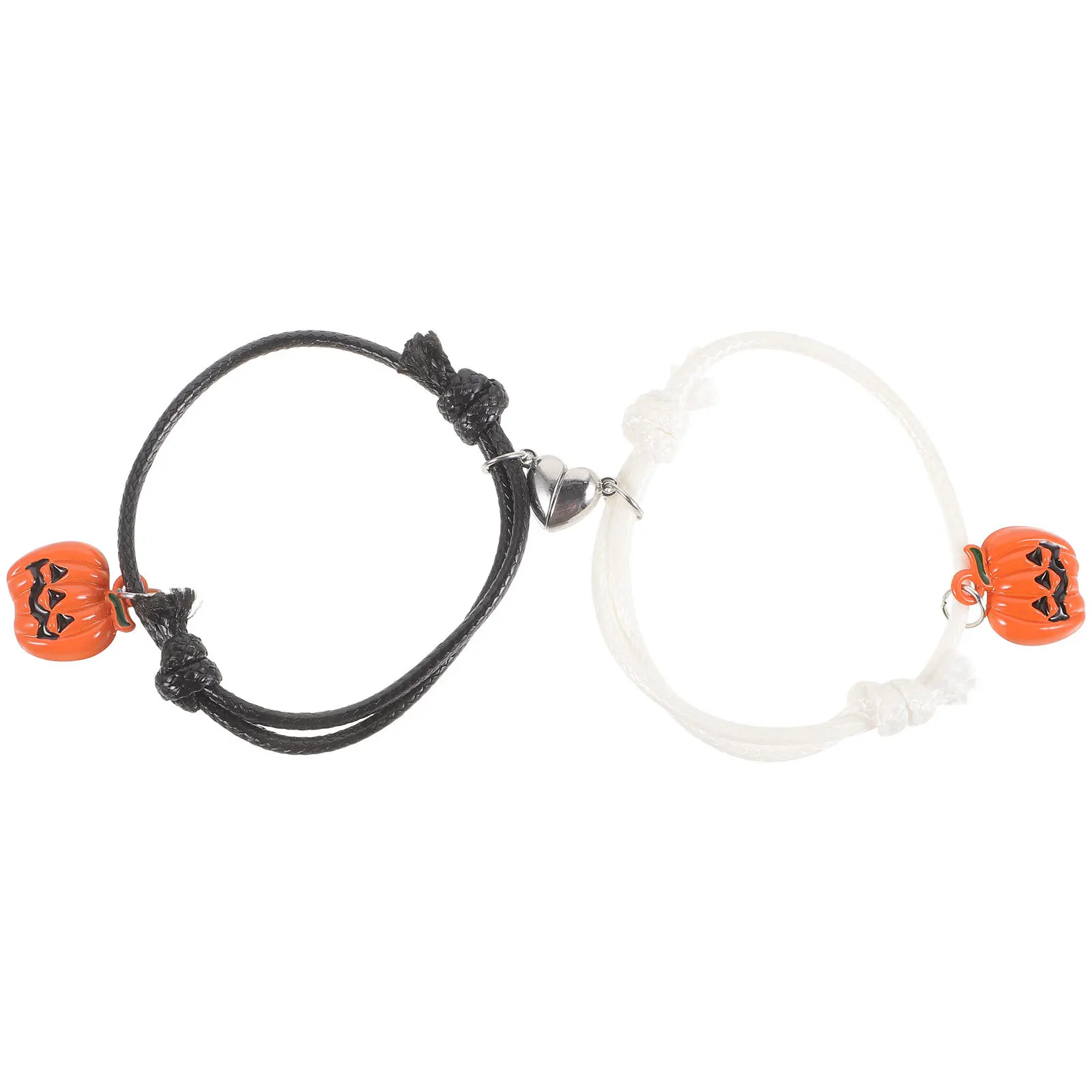 Pulsera con dije de calabaza para niña, joyería de muñeca decorativa ligera para Halloween, pulsera con dije de calabaza para fiesta navideña, 2 uds.