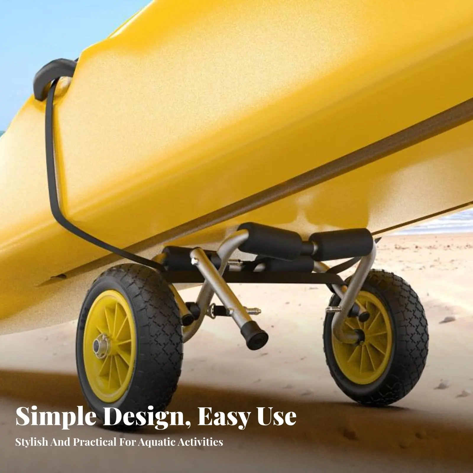 折りたたみ式ボートキャリア-ポータブルカヤックカート-折りたたみ式水上バイクキャリア-頑丈なパドルボード運搬用ホイール-多用途