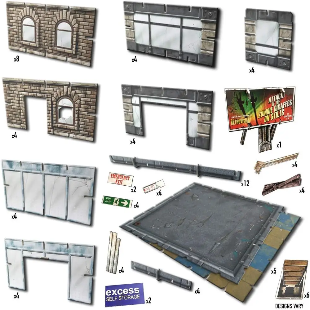 Urban Apocalypse City Block Terrain Set for 28-35mm RPG/Wargames, 40k, Crisis Protocol, Modern & Zombie Scenarios