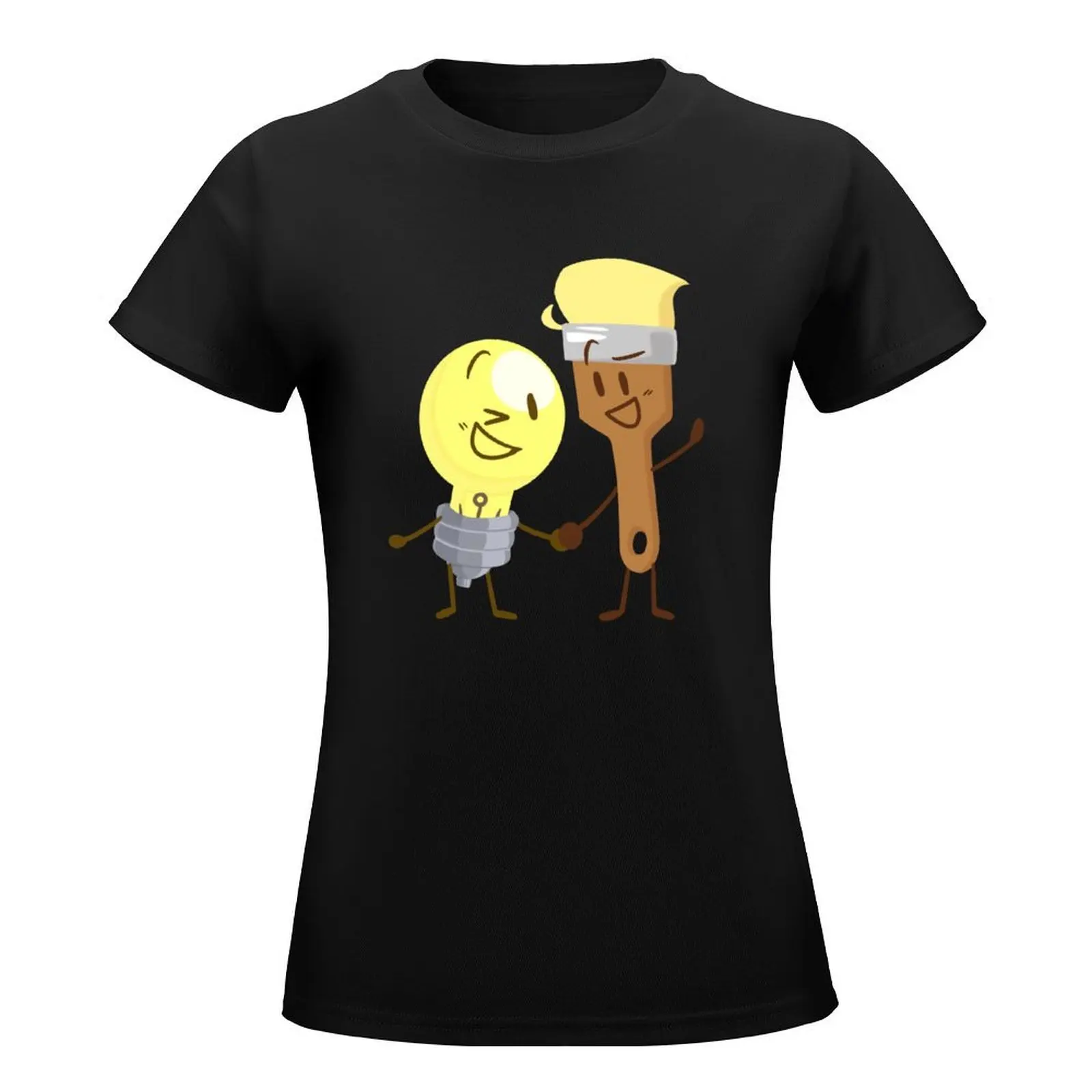 Lightbulb x Paintbrush (Inanimate Insanity) T-Shirt oversized tees Female clothing tops Women