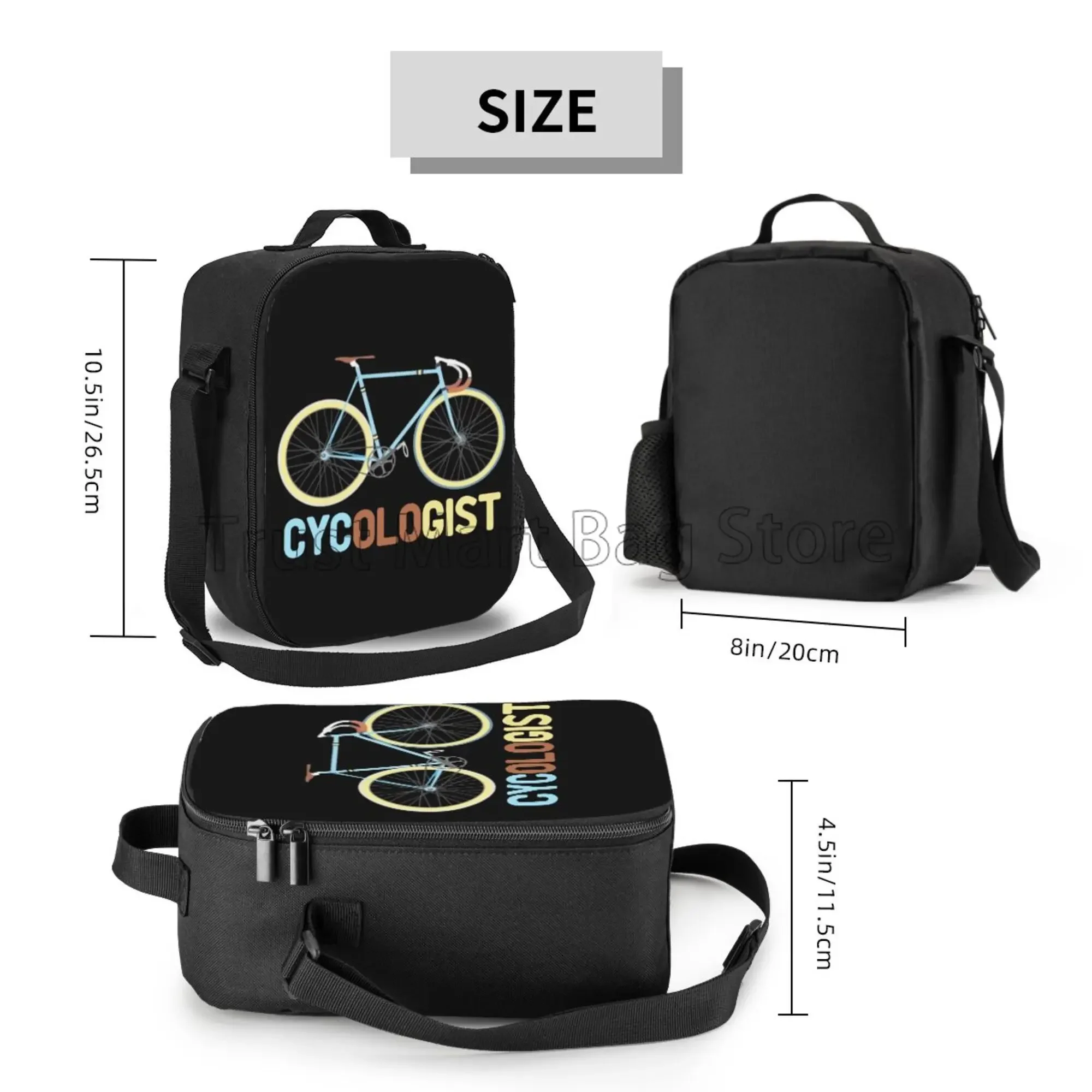 Cycologist Insulated Lunch Bag Funny Bike Bicycle Cycling Lover Portable Thermal Bento Tote Bag for Work School Travel Picnic