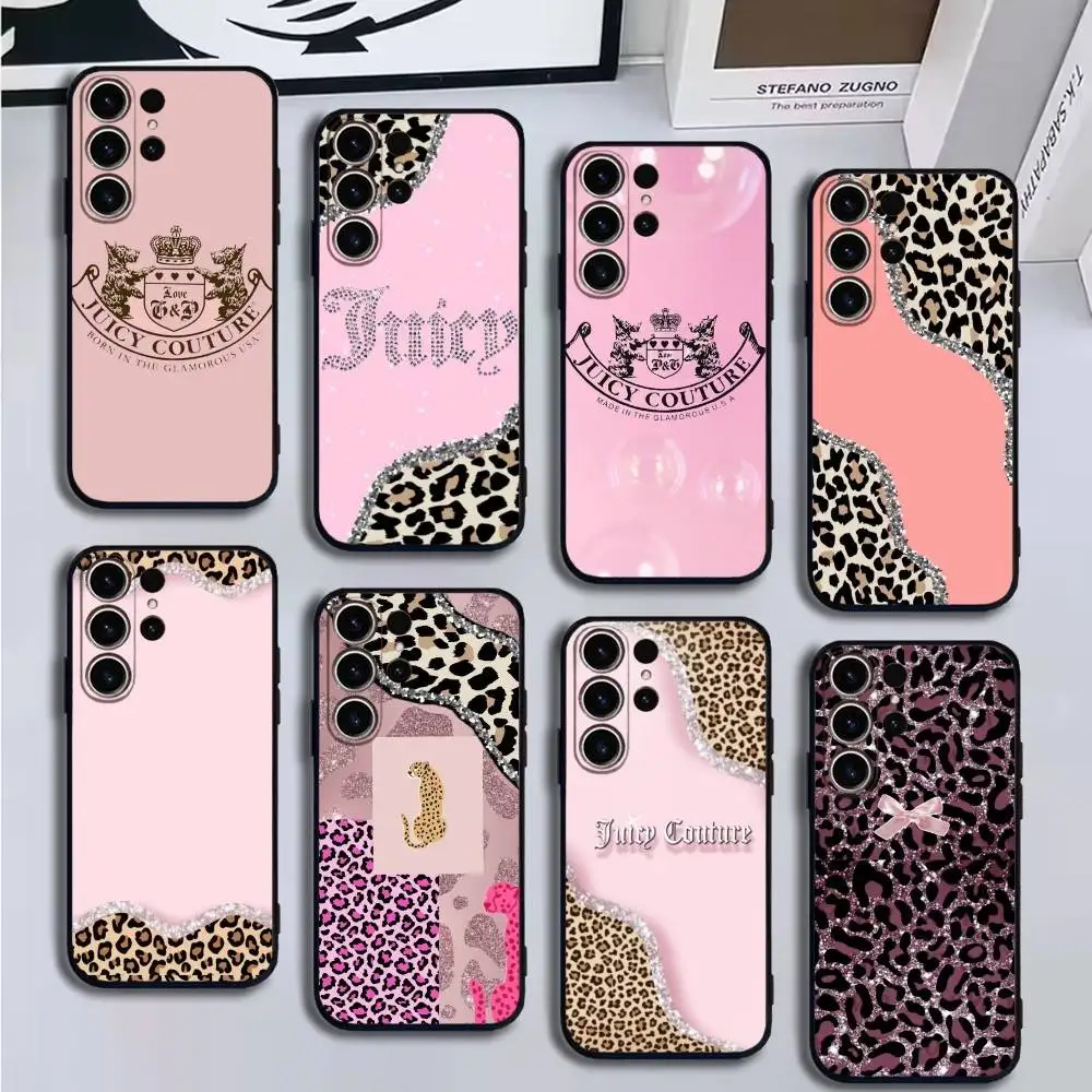 

juicy couture leopard Phone Case For SamsungS25,24,21,22,23,30,Ultra,20,Plus,Fe,Lite,Note,10,9,Soft Black Cover