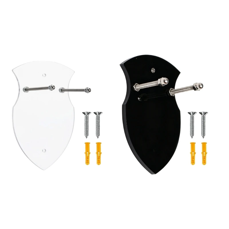 AXYC Wall Mount Swords Vertical Display Holders, ABS Shield Plaque with Screws and Anchors Wall Hanger Rack for Study or Living