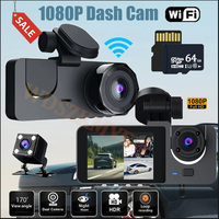 3Lens WIFI APP Video Recorder 2/3 Channel 1080P Car DVR Night Vision Dash Cam for Cars Camera for Vehicle 3ways Rear view camera