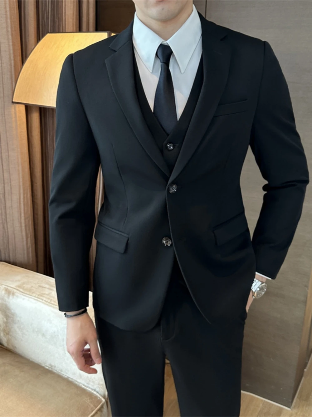 Novo casual regular ajuste masculino uma peça jaqueta de negócios  escritório outfit outono dois botões smoking formal blazer para homem baile  wear / Ternos e blazers, image size:1000x1333