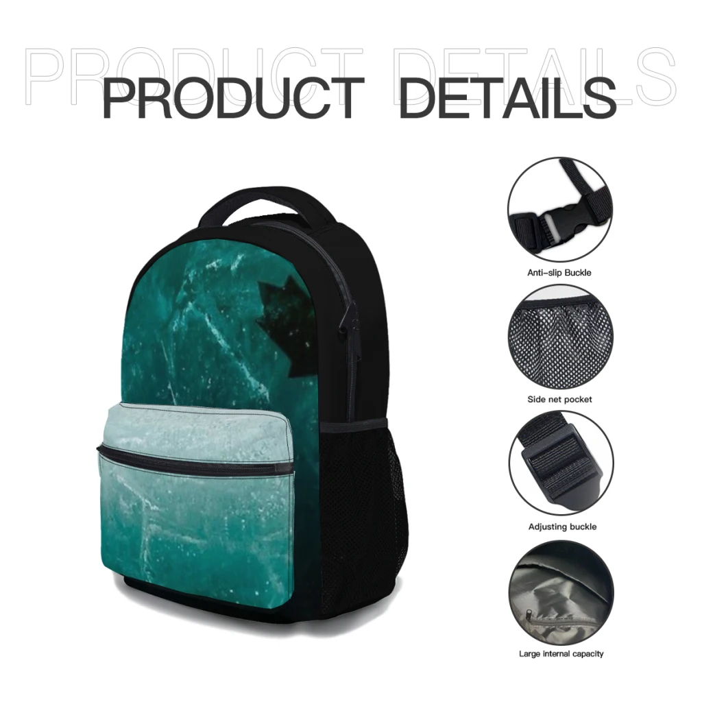 black ice design New Female Fashion girls High Capacity Waterproof College Backpack Trendy Girls Laptop School Bags 17inch ﻿