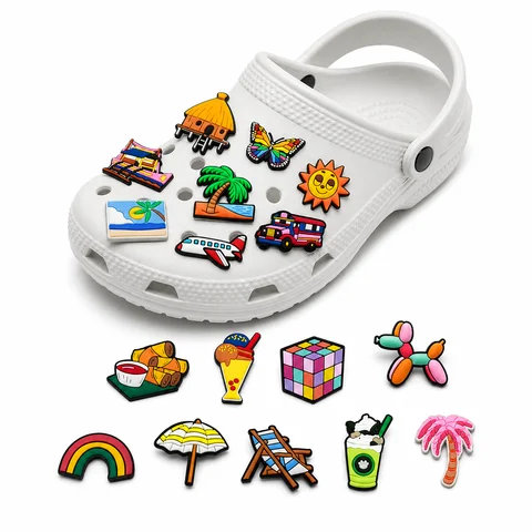 1/25PCS Philippine Travel & Culture Shoe Charms Set DIY Decorative Pins Jeepney Palm Tree Clogs Accessories Shoe Decoration Gift
