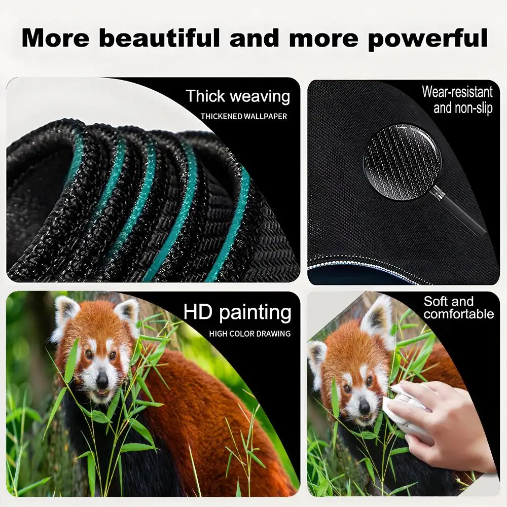 HD Gaming Cute Red Panda Mouse Pad 900x400x4mm HD Desk Pad Extended Gaming Keyboard Mats Large XXL Gamer Mousepad 80x40cm view 6