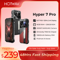 HOTWAV Hyper 7 Pro 5G Rugged Phone 200MP Android 14 6.6'' FHD+ 120Hz Smartphone 36(16+20)GB 256GB 10800mAh 33W Mobile Phone