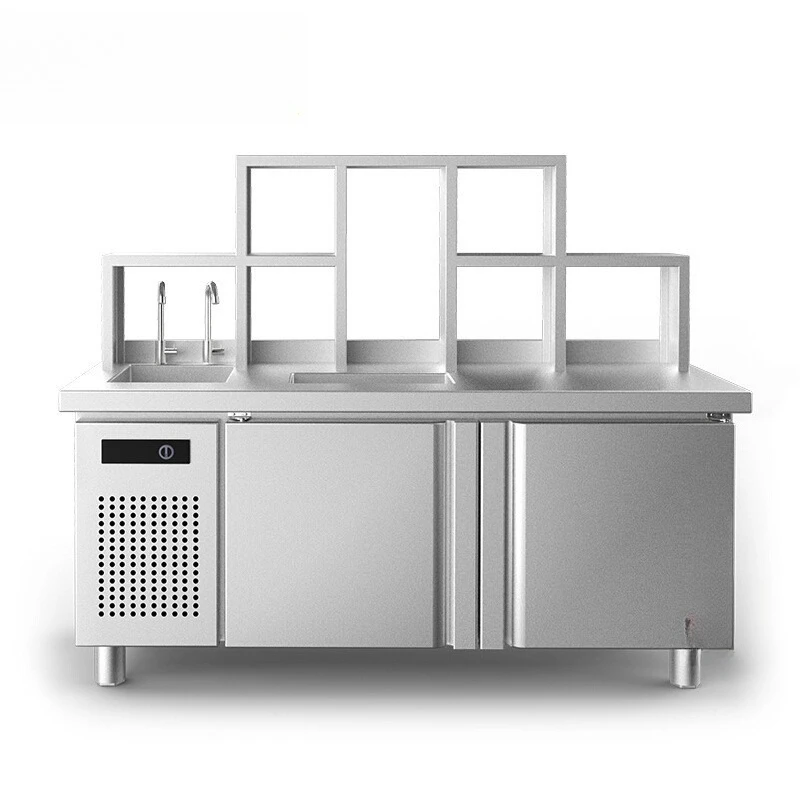 The water bar counter is designed on demand, the fresh-keeping and refrigerated workbench is operated, and the Gongcha