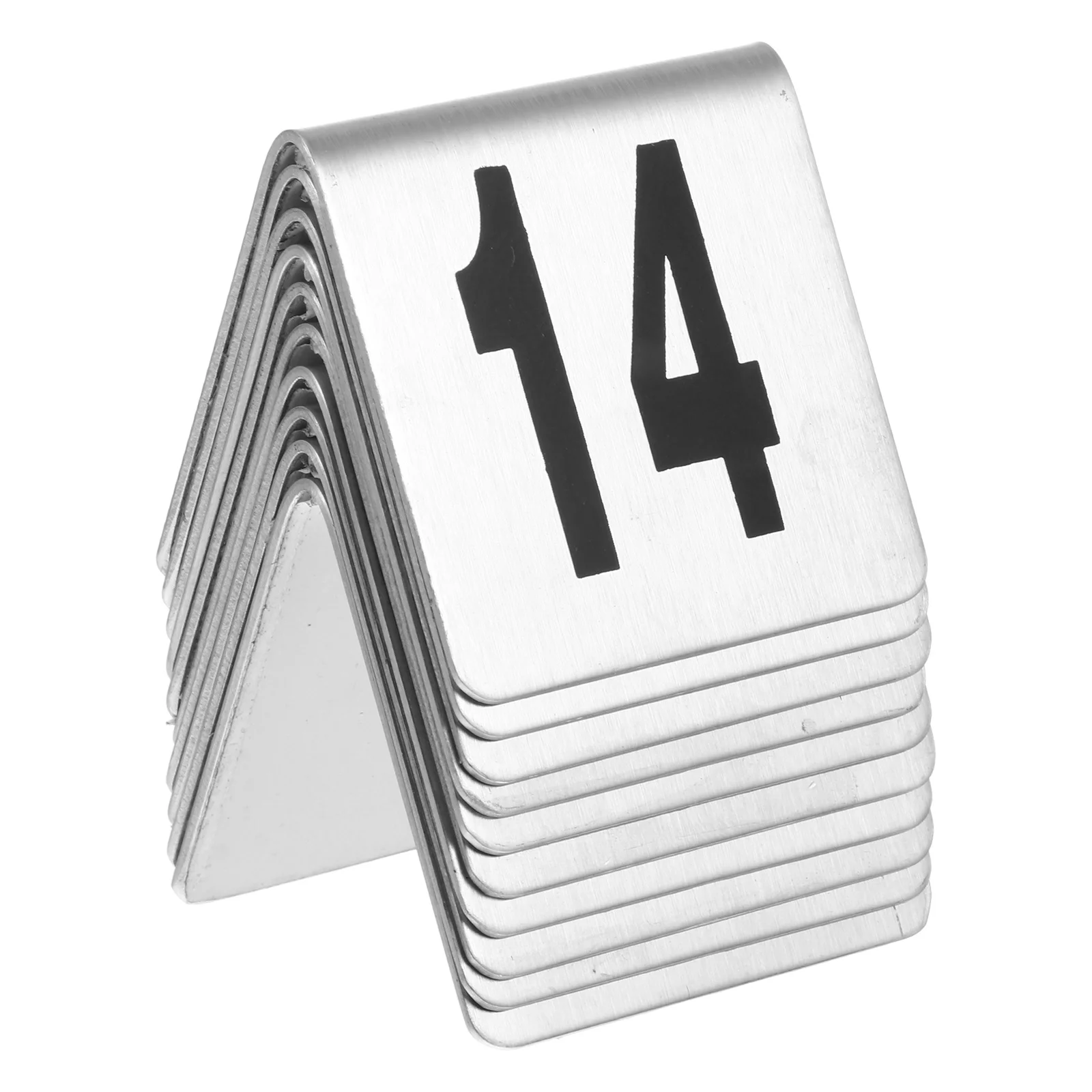 

10pcs Table Number Cards Stainless Steel 11-20 Restaurant Tabletop Number Plate For Banquet Event Seating Organizer Reception