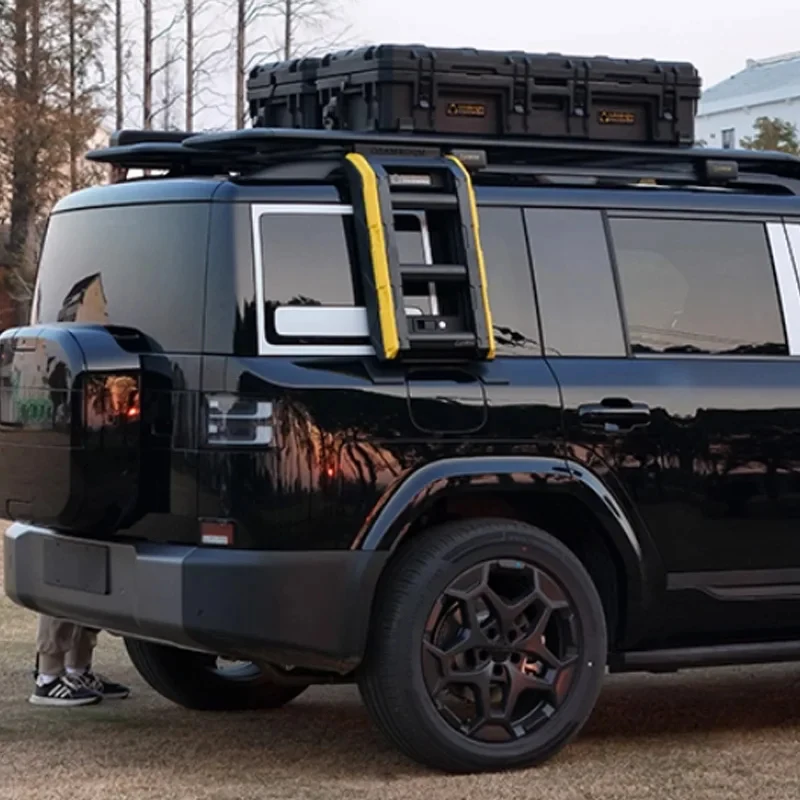 4x4 Offroad Black Aluminum Side Ladder Roof Rack & Side Bag for BYD Ti7 2025–2026