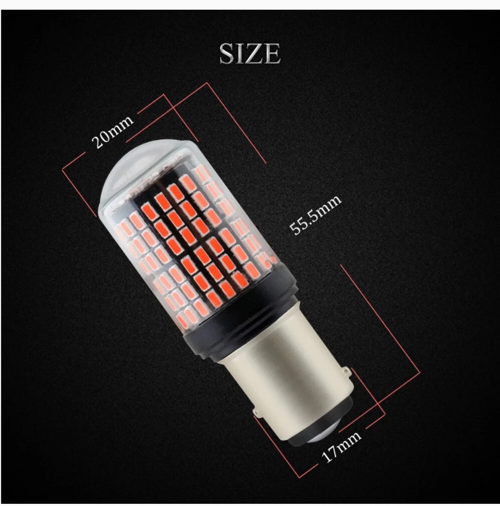 2025년형 업데이트 2x 1157 BAY15D LED 전구 캔버스 에러프리 방향지시등 3014 144 SMD