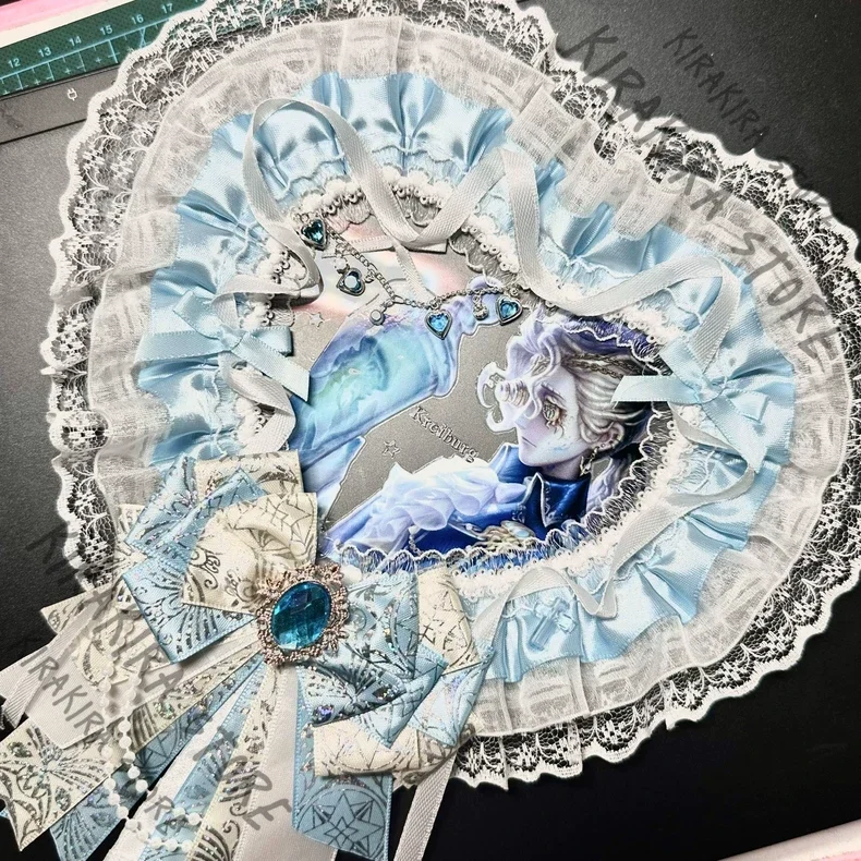 

Identity Ⅴ Composer Frederick Kreiburg Cosplay Fans Finished Product Crystal Plaster Pain Fan Ornaments Collector's Edition Gift