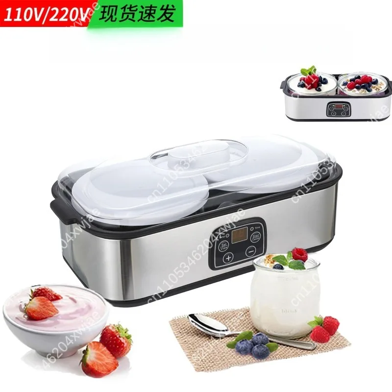 Household 2L Double Cup Yogurt Maker DIY Fermentation Machine For Yogurt Jam Ice Cream Pudding Breakfast Food Making Tool