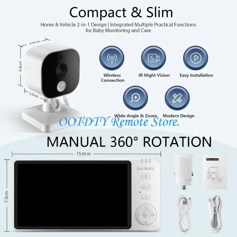 Wireless Rear Baby Camera Monitor for Highway Travel Use