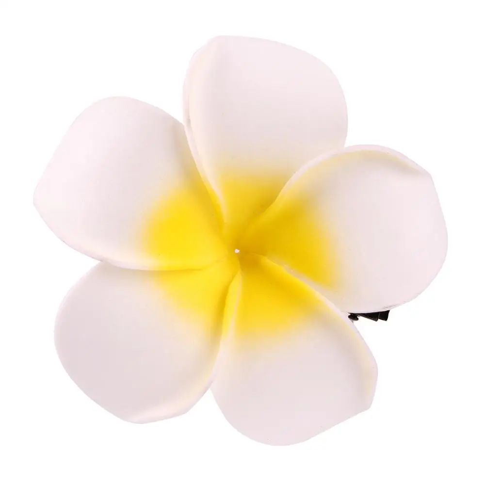 4/6/9cm Plumeria Flower Hair Clips For Women Girls Hairpins Egg Flower Barrette Hawaiian Wedding Artificial Headwear 2pc hairpin