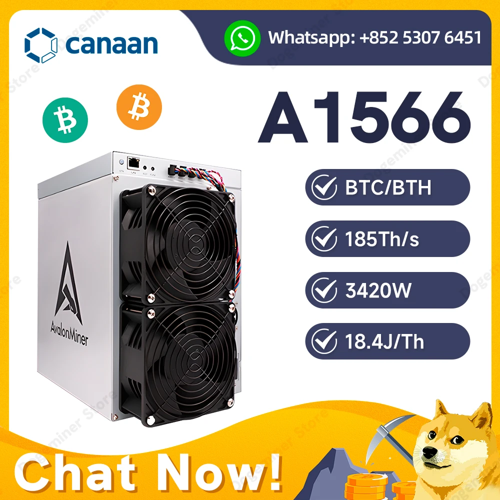 Avalon Miner A1566 185TH/s 3240W Bitcoin Miner SHA-256 Avalon A1566 Crypto BTC Mining BCH BTC Miner Than Avalon A1466