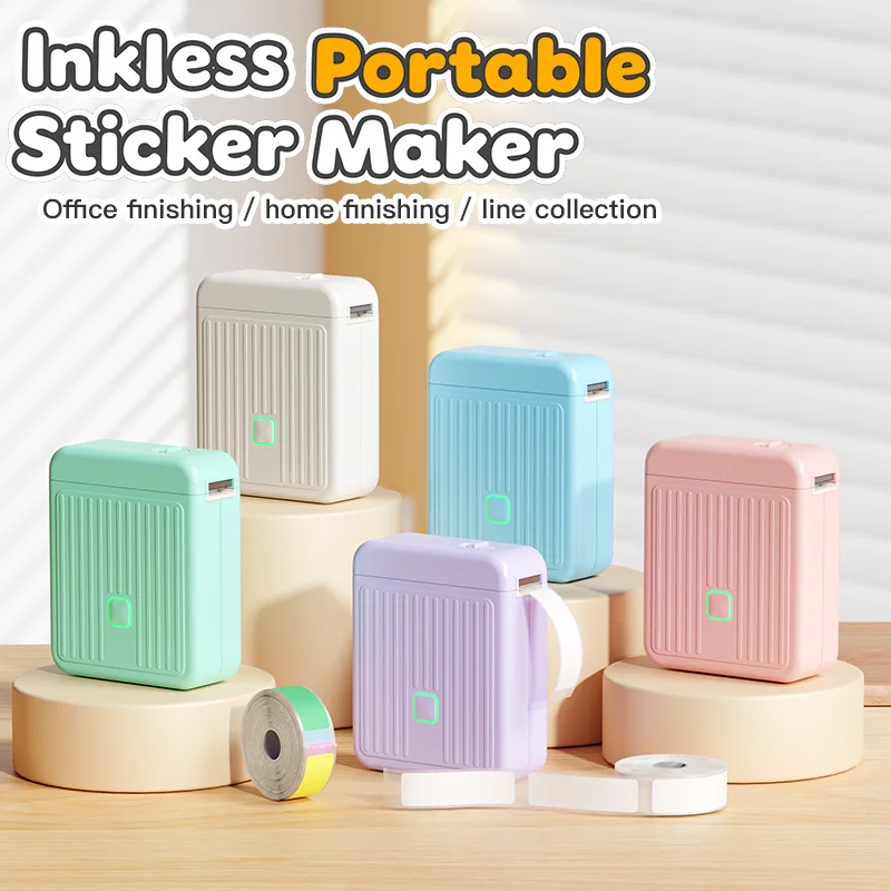 

Карманный мини-принтер без чернил с наклейкой