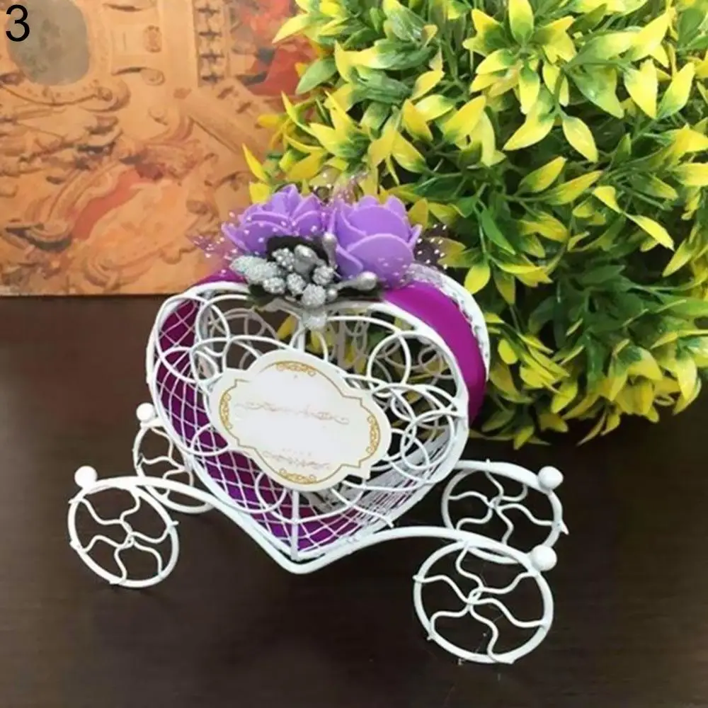 Romantic Coaches Candy Box Heart Carriage Couch Sweet Chocolate Candy Box Box Flower Basket Wedding Decoration Jewelry Organizer