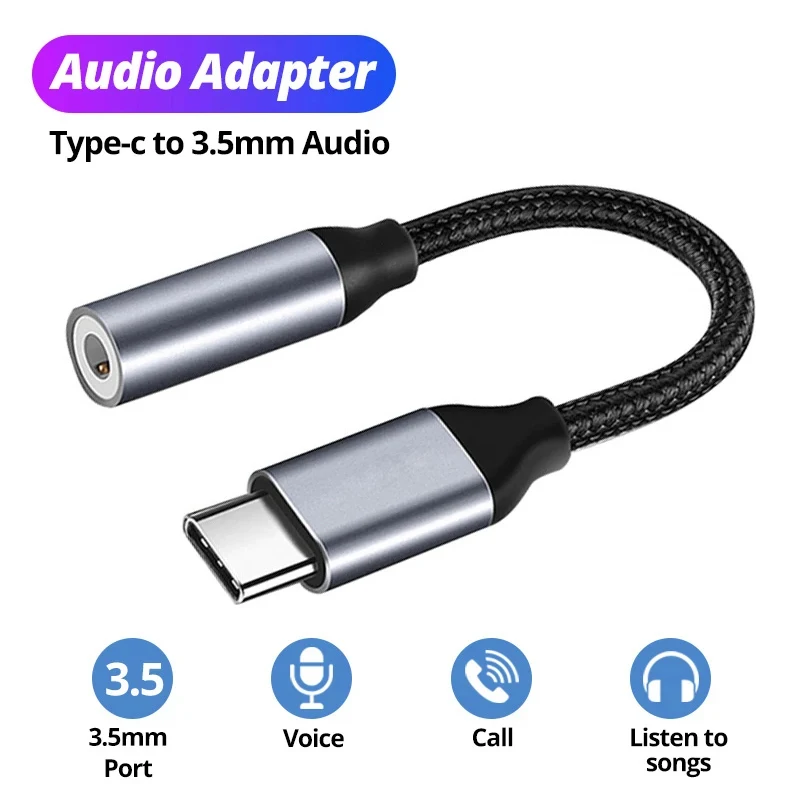 USB C to 3 5 Jack Earphone Adapter Cable For iPhone 15 Series Samsung Type C to 3.5mm Headphones AUX Audio Adapter Accessories