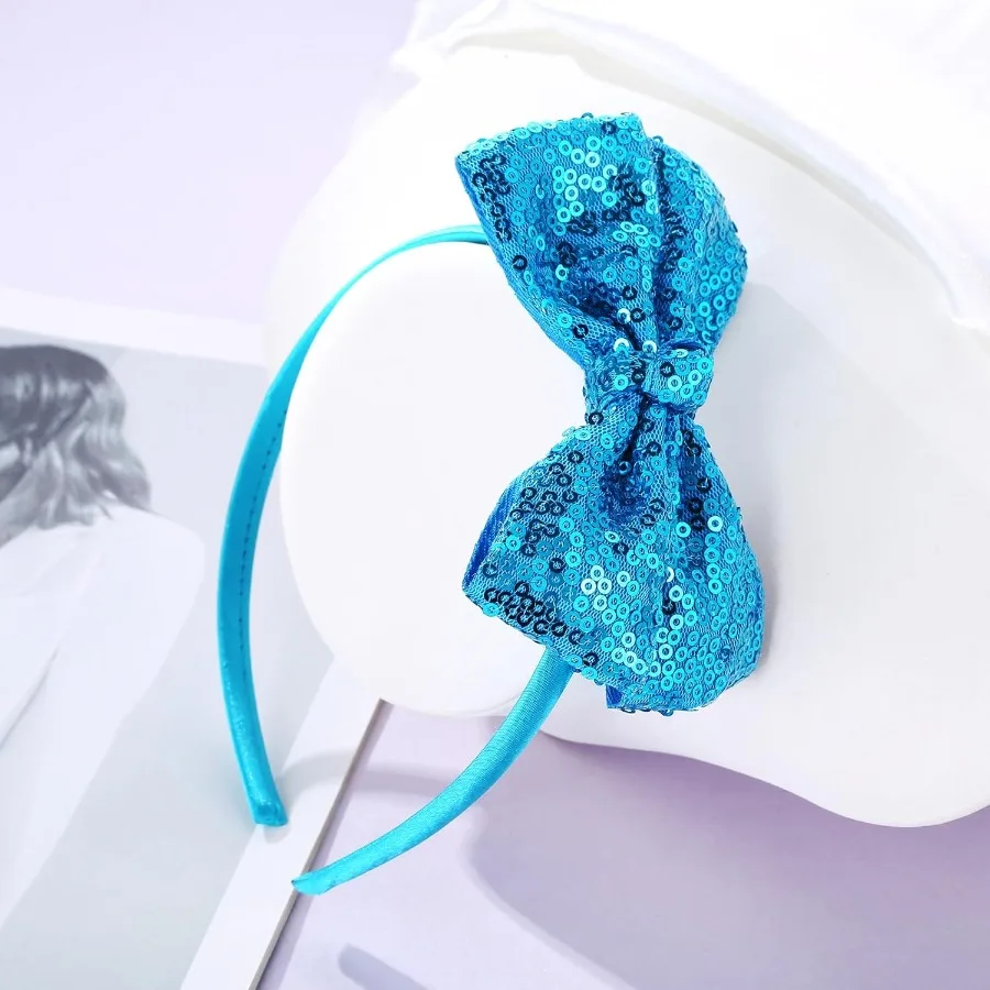 عصابة رأس على شكل فيونكة شعر من الترتر اللامع للفتيات والأطفال الصغار - إكسسوار شعر أنيق لطيف على طراز بوتيك للارتداء اليومي ووقت اللعب #6