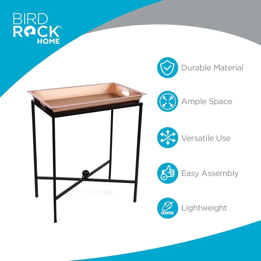 طاولة صينية بتلر من HOME مع سطح قابل للإزالة - حامل معدني مستطيل كبير للحلوى والمقبلات وأطباق الطعام والتقديم