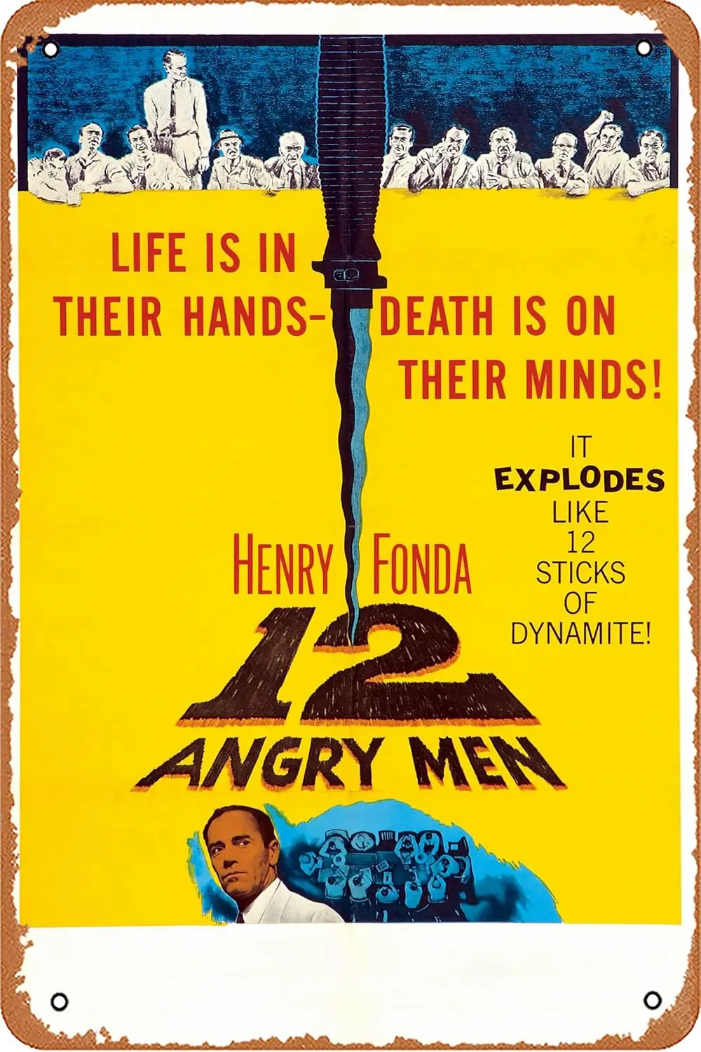 12 Angry Men Classic Movie Poster On The Wall Metal Tin Sign/Metal Plaque Metal Sign Retro Vintage Metal 8 X 12 Inc sign