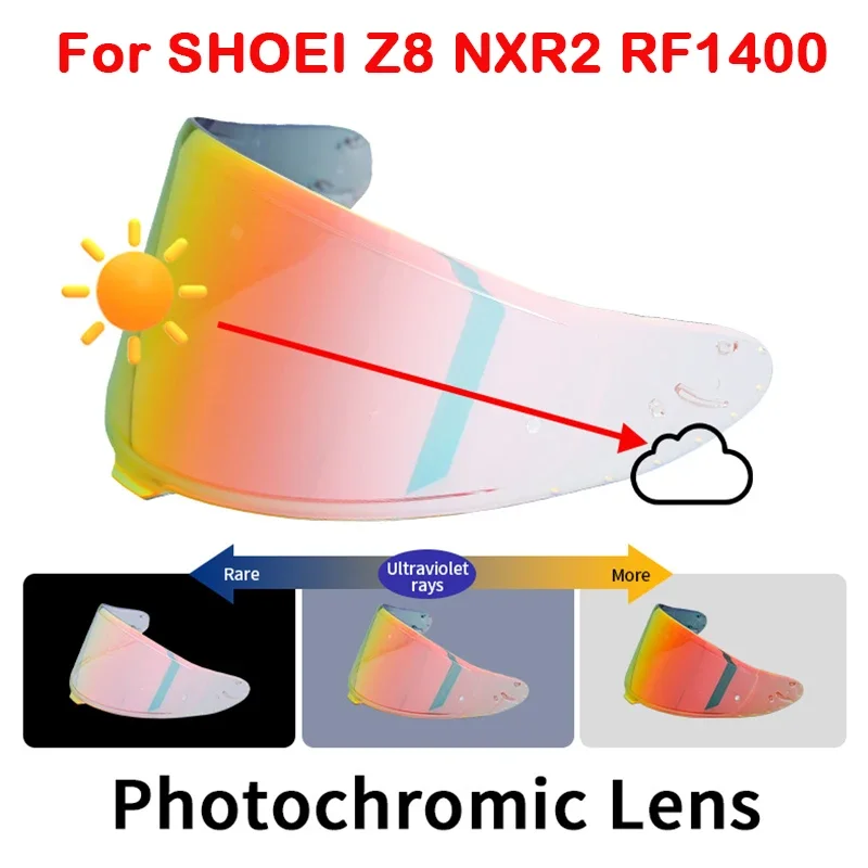 Photochromic Visor for SHOEI RF1400 RF-1400 NXR2 CWR-F2 Z8 CWR-F2R X15 X-15 X-Fifteen X-SPR Pro Autochromic Lenses Helmet Shield