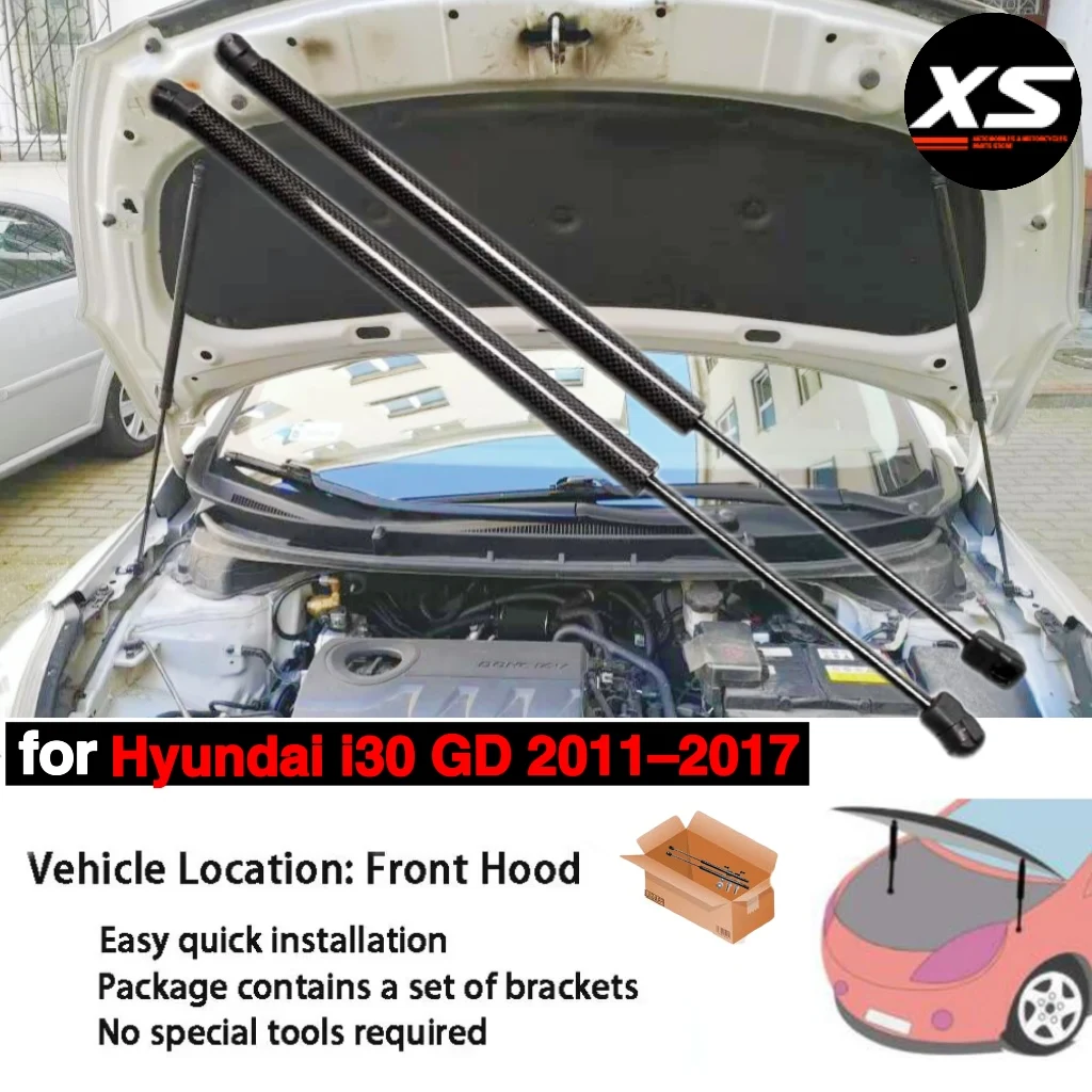 Amortyzatory maski do Hyundai i30 GD 2011-2017 Hyundai Elantra GT, przednie, modyfikowane, wsporniki podnoszenia, sprężyny gazowe, tłoki.